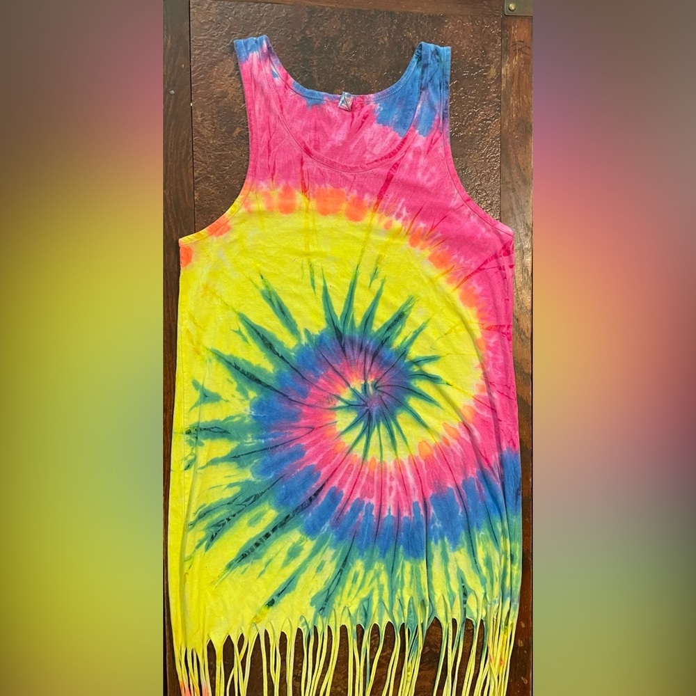 Tie-Dye Fringed Sundress